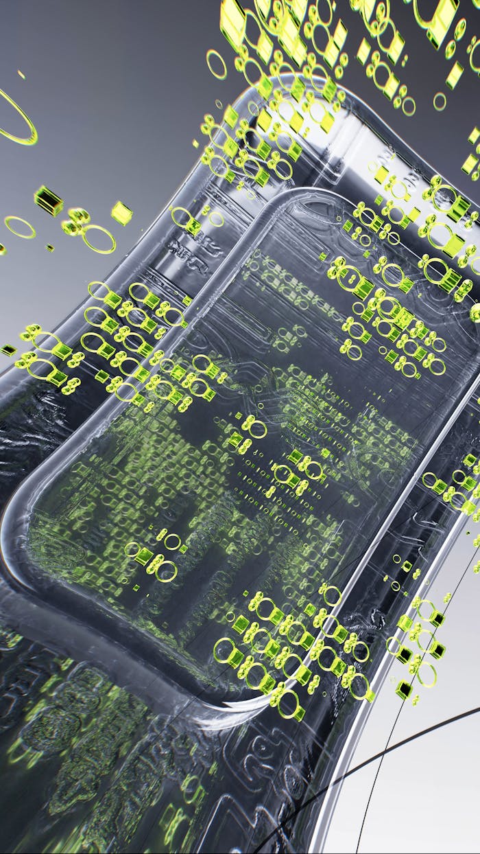 brand-01 A dynamic 3D illustration showcasing futuristic technology with neon details.